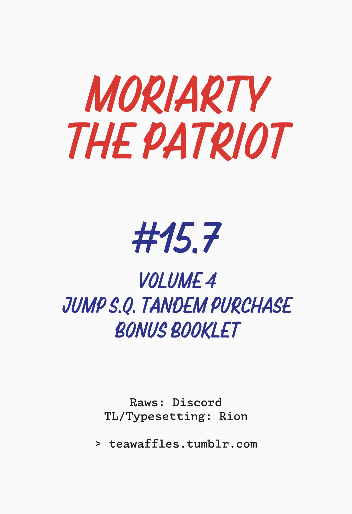 Read Moriarty the Patriot En Manga Online