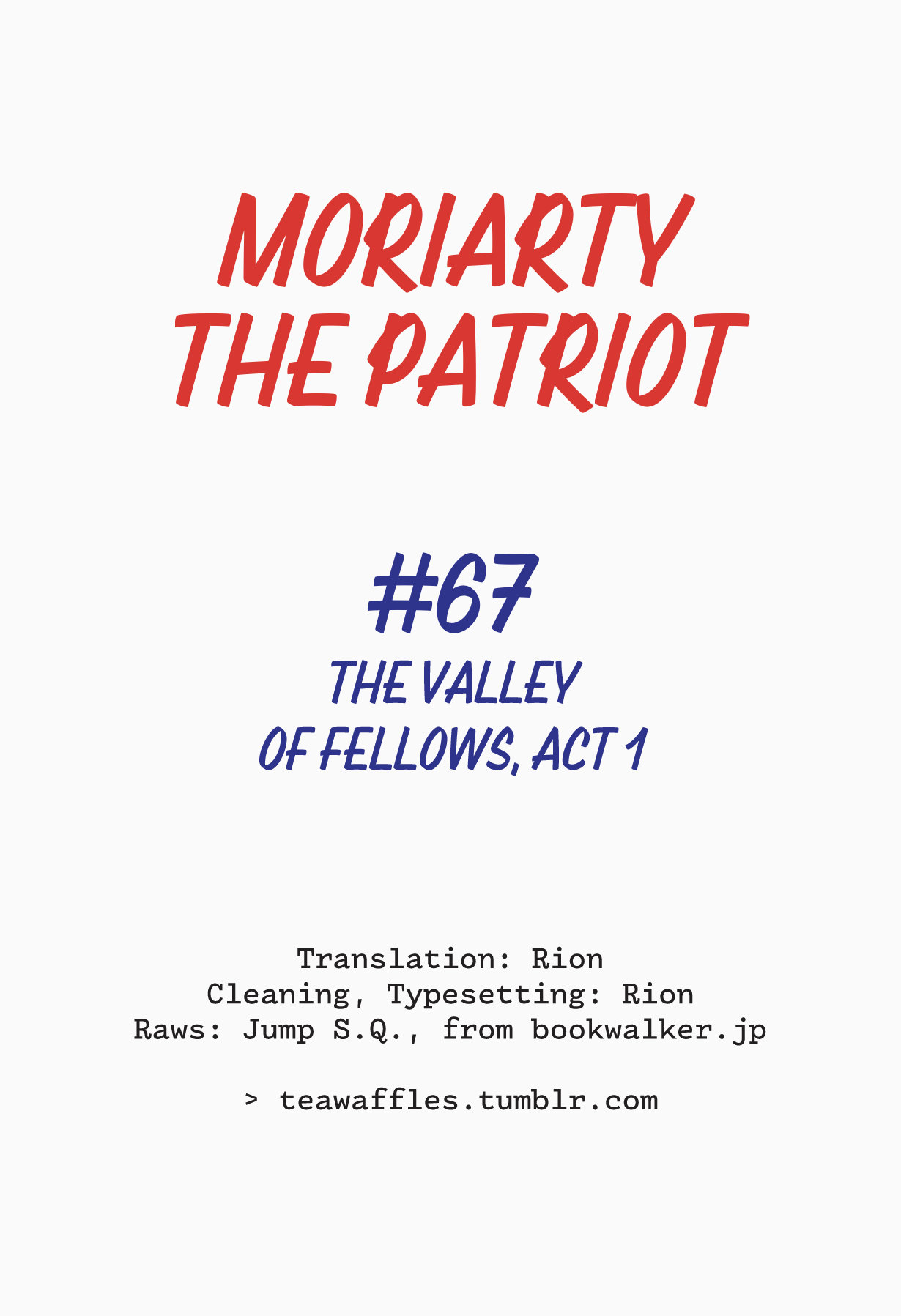 Read Moriarty the Patriot En Manga Online